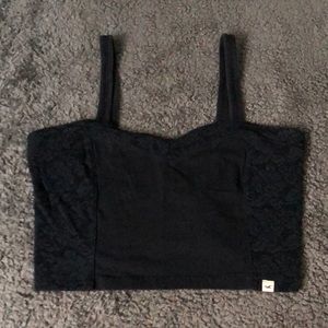 Hollister navy lace cropped tank